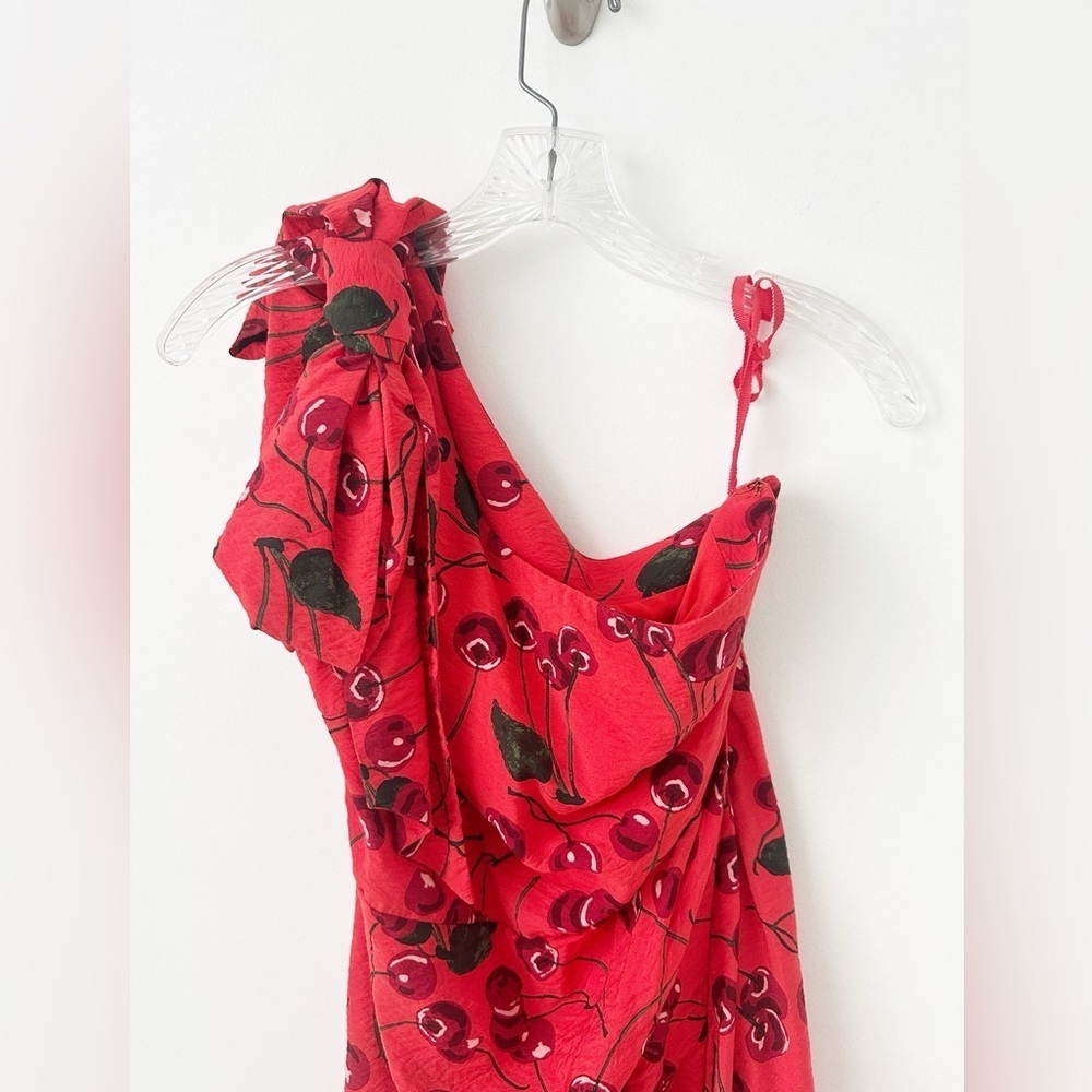 NWT Anthropologie Cherry One-Shoulder Printed Mini Dress 0P Maeve Party - Picture 7 of 12